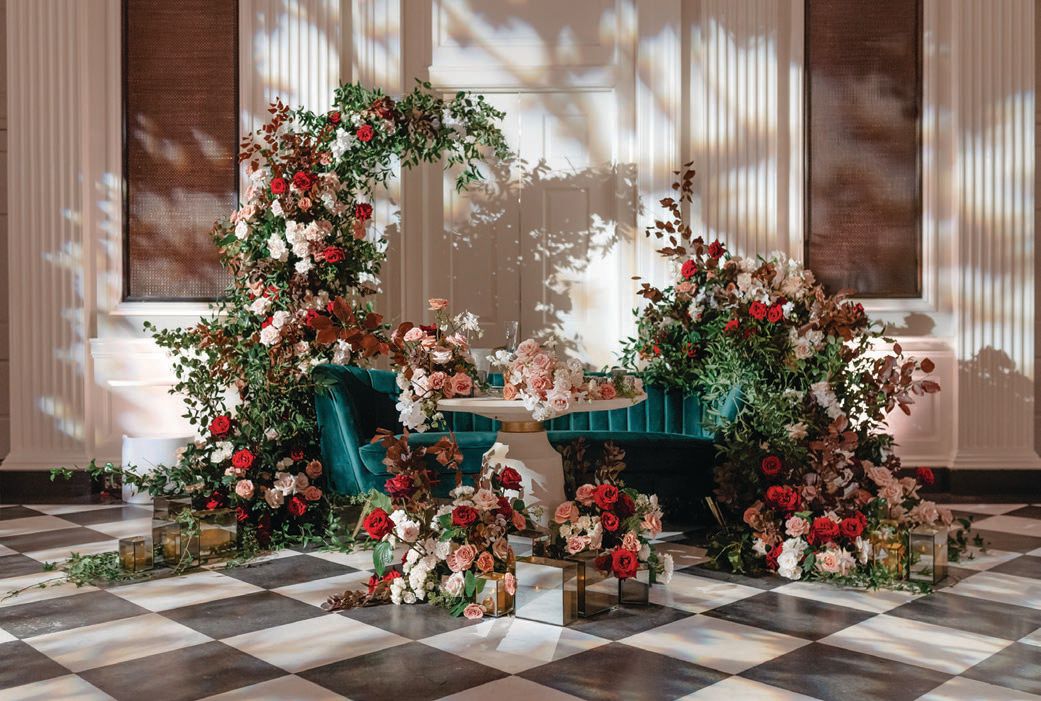 Florals played up their moody, lavish and romantic theme Photographed by Studio This Is