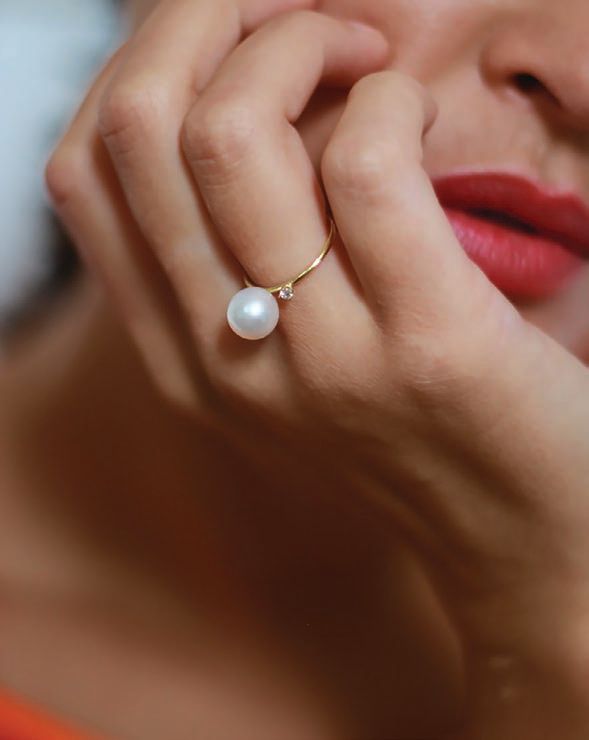 Pearl and diamond ring PHOTO COURTESY OF BRAND