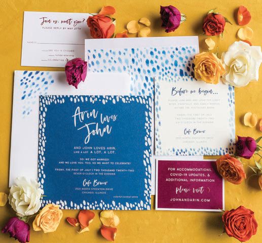 A bold invitation suite set the tone. PHOTO BY NATALIE PROBST PHOTOGRAPHY