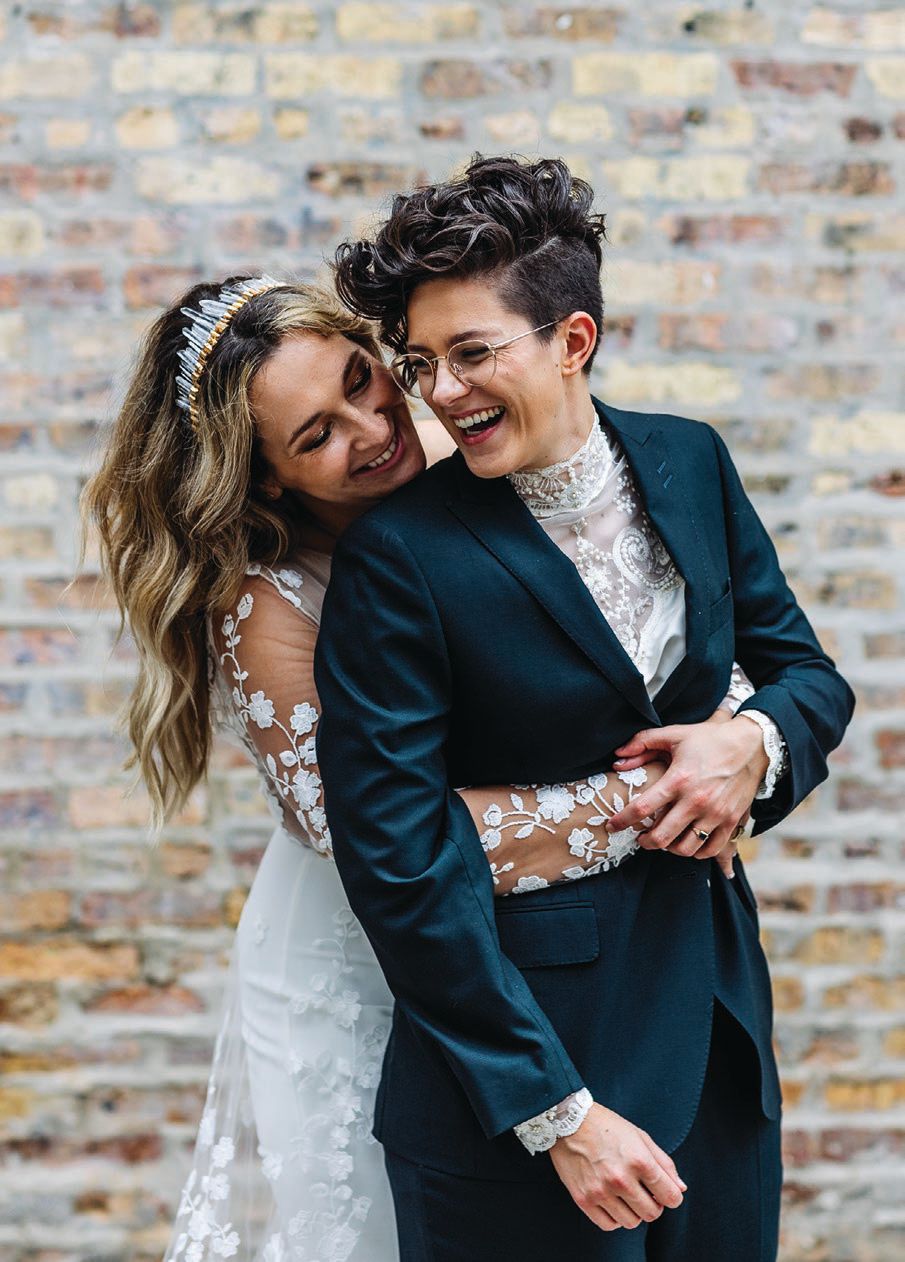 “Uncommon Closet expertly altered my mom’s wedding dress into the shirt I wore on our wedding day,” B says. “It was one of my favorite details of the day”