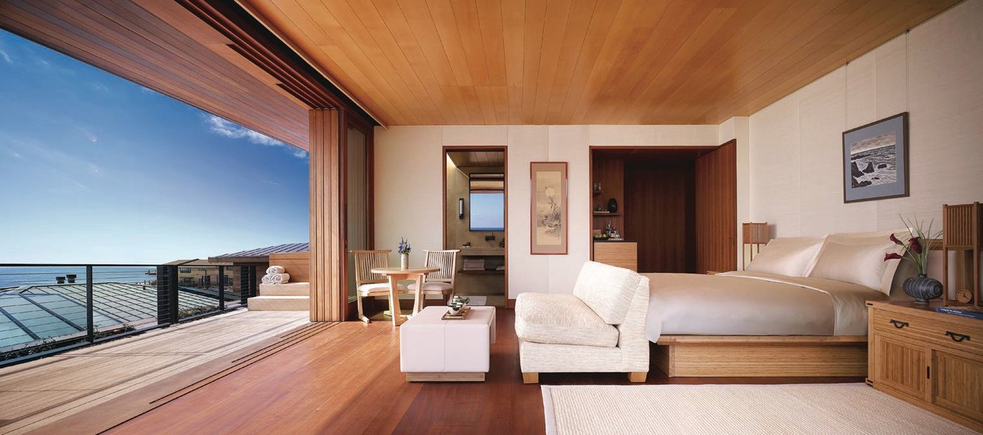 A selection of rooms feature expansive oceanfront views PHOTO COURTESY OF NOBU RYOKAN MALIBU