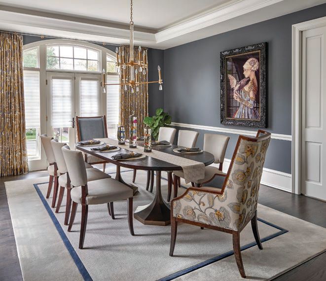 The striking dining room is Day’s favorite in the house. PHOTOGRAPHED BY TONY SOLURI