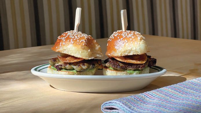 Chopped octopus and ground veal make for a toothsome combination in these deliciously creative sliders at mfk. PHOTO BY: CRAIG WORSHAM