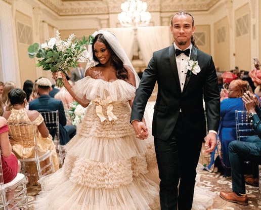 Uche wore Zuhair Murad and Clinton donned Black by Vera Wang Photographed by Abby Jiu Photography