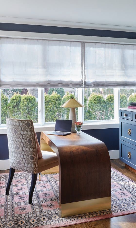 Kelly Wearstler’s Miramar lamp on a Bradley USA desk in one of the home offices PHOTOGRAPHED BY WERNER STRAUBE