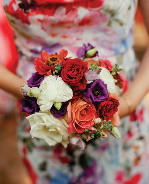 Each of the 15 bridesmaids’ bouquets was created specifically to match her dress Photographed by Liz Banfield
