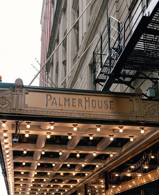 When touring venues, the iconic Palmer House was the couple’s fourth stop. “After stepping foot into the Palmer, we canceled all the rest of our appointments that day,” Uche says. Photographed by Abby Jiu Photography