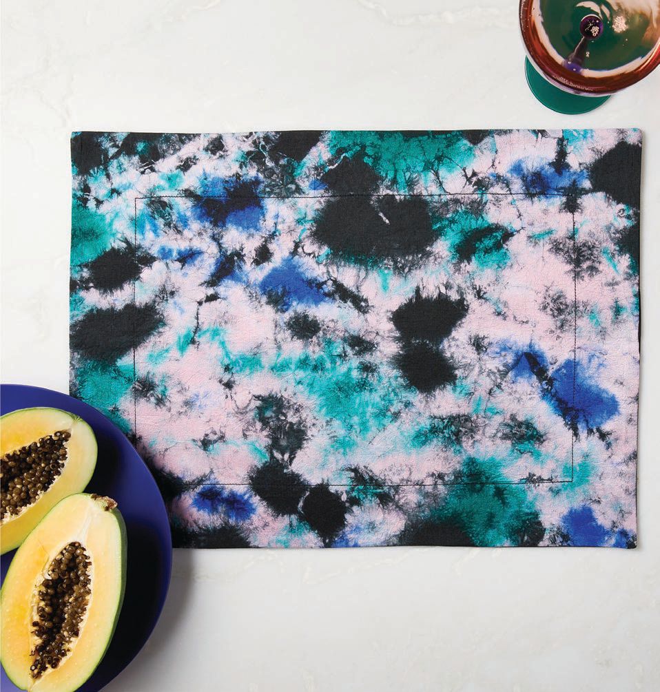 “My favorite and most personable pieces include the silk place mat, coasters and napkins PHOTO COURTESY OF CB2