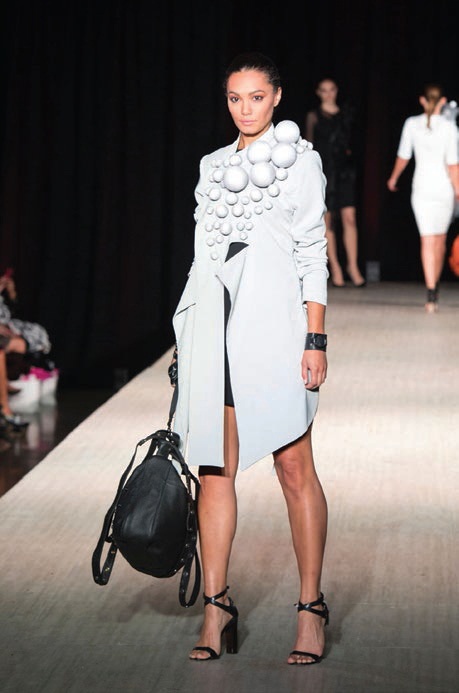 A bubble jacket by Chicago designer Shernett Swaby adds pop to the runway PHOTO: COURTESY OF SWABY