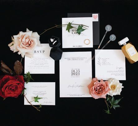 The bride custom designed all of the invites and paper goods with designer Tatiana Soash with a goal of making them “timeless and personal,” Mandy says Photographed by Studio This Is