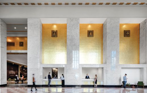 The lobby, which is the epicenter of The Old Post Office PHOTO BY ERIC LAIGNEL