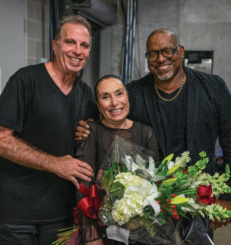 Choreographer Randy Duncan (right) backstage at Dance for Life with composer Ira Antelis and Chicago Dancers United co-founder and longtime supporter Harriet Ross PHOTO BY TODD ROSENBERG